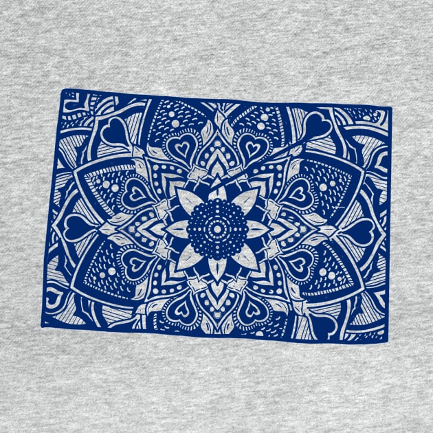 Blue Colorado State Gift Mandala Yoga CO Art by Get Hopped Apparel